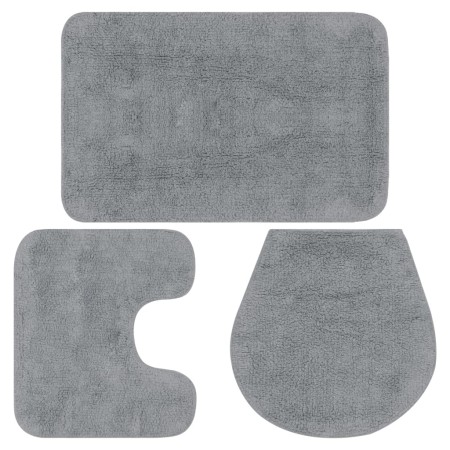 Set of 3 gray fabric bath mats by vidaXL, Rugs and bath mats - Ref: Foro24-133222, Price: 24,83 €, Discount: %