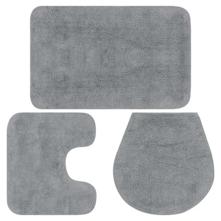 Set of 3 gray fabric bath mats by vidaXL, Rugs and bath mats - Ref: Foro24-133222, Price: 24,39 €, Discount: %