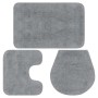 3-teiliges Stoffbadematten-Set grau von vidaXL, Teppiche und Badematten - Ref: Foro24-133222, Preis: 24,83 €, Rabatt: %