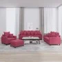 Sofagarnitur mit 4-teiligen Kissen aus bordeauxrotem Samt. von , Sofas - Ref: Foro24-3201694, Preis: 611,80 €, Rabatt: %