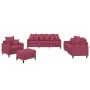 Sofagarnitur mit 4-teiligen Kissen aus bordeauxrotem Samt. von , Sofas - Ref: Foro24-3201694, Preis: 611,80 €, Rabatt: %