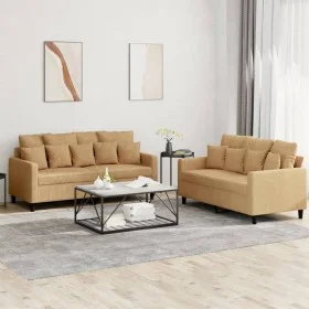 Juego de sofás con cojines 2 piezas terciopelo marrón by , Sofas - Ref: Foro24-3201707, Price: 404,73 €, Discount: %