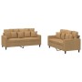 Zweiteiliges Sofaset mit braunen Samtkissen. von , Sofas - Ref: Foro24-3201707, Preis: 414,53 €, Rabatt: %