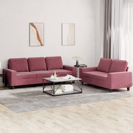 Juego de sofás 2 piezas tela rojo tinto by , Sofas - Ref: Foro24-3201904, Price: 462,60 €, Discount: %