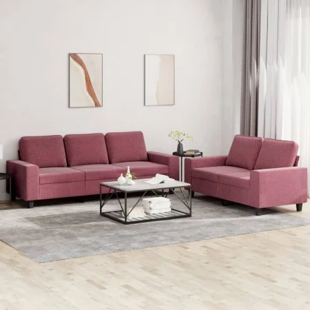 Zweiteiliges Sofaset in Weinrot aus Stoff. von , Sofas - Ref: Foro24-3201904, Preis: 456,27 €, Rabatt: %