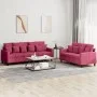 Zweiteiliges Sofaset mit roten Samtkissen. von , Sofas - Ref: Foro24-3201724, Preis: 468,92 €, Rabatt: %