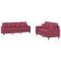 Juego de sofás con cojines 2 piezas terciopelo rojo tinto by , Sofas - Ref: Foro24-3201724, Price: 480,66 €, Discount: %