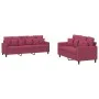 Zweiteiliges Sofaset mit roten Samtkissen. von , Sofas - Ref: Foro24-3201724, Preis: 468,92 €, Rabatt: %