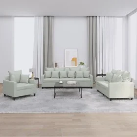 Juego de sofás con cojines 3 piezas terciopelo gris claro by , Sofas - Ref: Foro24-3201680, Price: 608,94 €, Discount: %