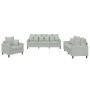 Juego de sofás con cojines 3 piezas terciopelo gris claro by , Sofas - Ref: Foro24-3201680, Price: 556,62 €, Discount: %