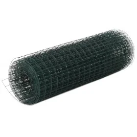 Green PVC coated steel chicken coop wire 25x0.5 m by vidaXL, fence panels - Ref: Foro24-143630, Price: 41,82 €, Discount: %