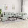 Dreiteiliges Sofaset mit Kissen aus hellgrauem Samt. von , Sofas - Ref: Foro24-3201730, Preis: 476,85 €, Rabatt: %