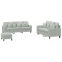 Juego de sofás con cojines 3 piezas terciopelo gris claro by , Sofas - Ref: Foro24-3201730, Price: 476,85 €, Discount: %