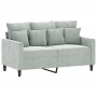 Dreiteiliges Sofaset mit Kissen aus hellgrauem Samt. von , Sofas - Ref: Foro24-3201730, Preis: 476,85 €, Rabatt: %