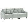 Dreiteiliges Sofaset mit Kissen aus hellgrauem Samt. von , Sofas - Ref: Foro24-3201730, Preis: 476,85 €, Rabatt: %