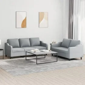 Zweiteiliges Sofaset mit Kissen, helles graues Gewebe. von , Sofas - Ref: Foro24-3201834, Preis: 464,77 €, Rabatt: %