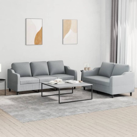 Juego de sofás con cojines 2 piezas tela gris claro by , Sofas - Ref: Foro24-3201834, Price: 447,86 €, Discount: %