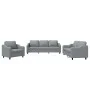 Juego de sofás con cojines 3 piezas tela gris claro by , Sofas - Ref: Foro24-3201770, Price: 626,76 €, Discount: %