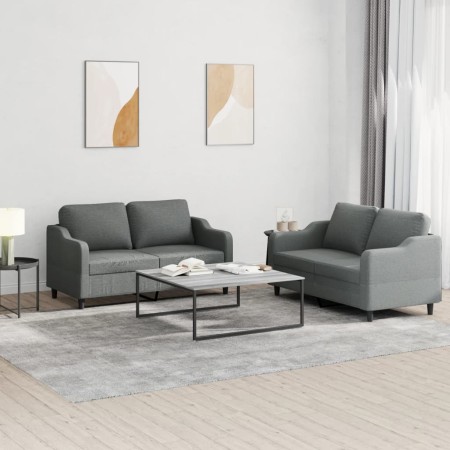 Zweiteiliges Sofaset mit dunkelgrauen Kissen. von , Sofas - Ref: Foro24-3201803, Preis: 395,61 €, Rabatt: %