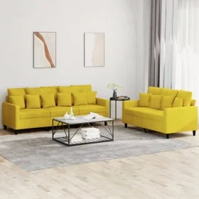 Juego de sofás con cojines 2 piezas terciopelo amarillo by , Sofas - Ref: Foro24-3201726, Price: 425,57 €, Discount: %