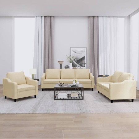 Sofagarnitur mit 3-teiligen cremefarbenen Kissen von , Sofas - Ref: Foro24-3201772, Preis: 656,49 €, Rabatt: %
