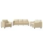 Juego de sofás con cojines 3 piezas tela crema by , Sofas - Ref: Foro24-3201772, Price: 672,68 €, Discount: %