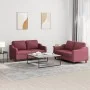 Zweiteiliges Sofaset mit Kissen, Stoff in Weinrot. von , Sofas - Ref: Foro24-3201808, Preis: 405,05 €, Rabatt: %