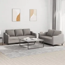 Juego de sofás con cojines 2 piezas tela gris taupe by , Sofas - Ref: Foro24-3201841, Price: 459,35 €, Discount: %