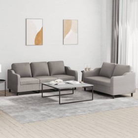 Juego de sofás con cojines 2 piezas tela gris taupe by , Sofas - Ref: Foro24-3201841, Price: 467,45 €, Discount: %