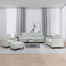 Juego de sofás 4 piezas terciopelo gris claro by , Sofas - Ref: Foro24-3201944, Price: 598,16 €, Discount: %