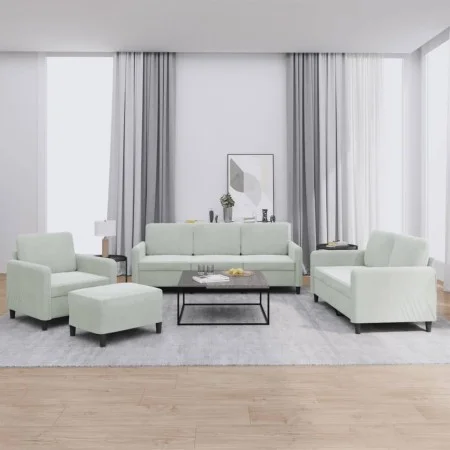 Juego de sofás 4 piezas terciopelo gris claro by , Sofas - Ref: Foro24-3201944, Price: 608,55 €, Discount: %