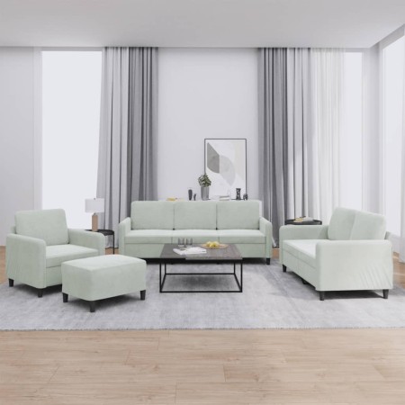 Viersitzer-Sofa-Set aus hellgrauem Samt von , Sofas - Ref: Foro24-3201944, Preis: 598,16 €, Rabatt: %