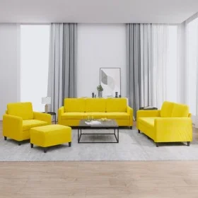 Juego de sofás 4 piezas terciopelo amarillo by , Sofas - Ref: Foro24-3201950, Price: 706,12 €, Discount: %