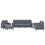 Sofagarnitur mit 4-teiligen dunkelgrauen Samtkissen. von , Sofas - Ref: Foro24-3201965, Preis: 671,28 €, Rabatt: %