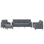 Sofagarnitur mit 4-teiligen dunkelgrauen Samtkissen. von , Sofas - Ref: Foro24-3201965, Preis: 674,84 €, Rabatt: %