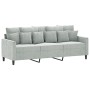 Dreisitzer-Sofa aus hellgrauem Samtstoff, 180 cm von , Sofas - Ref: Foro24-359313, Preis: 241,83 €, Rabatt: %
