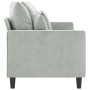 Dreisitzer-Sofa aus hellgrauem Samtstoff, 180 cm von , Sofas - Ref: Foro24-359313, Preis: 241,83 €, Rabatt: %