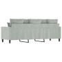 Dreisitzer-Sofa aus hellgrauem Samtstoff, 180 cm von , Sofas - Ref: Foro24-359313, Preis: 241,83 €, Rabatt: %