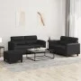 Juego de sofás con cojines 3 piezas cuero sintético negro by , Sofas - Ref: Foro24-3202367, Price: 498,40 €, Discount: %