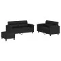 Juego de sofás con cojines 3 piezas cuero sintético negro by , Sofas - Ref: Foro24-3202367, Price: 498,40 €, Discount: %