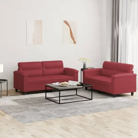 Juego de sofás con cojines 2 piezas cuero sintético rojo tinto by , Sofas - Ref: Foro24-3202365, Price: 480,54 €, Discount: %