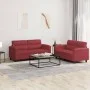 Juego de sofás con cojines 2 piezas cuero sintético rojo tinto by , Sofas - Ref: Foro24-3202365, Price: 480,54 €, Discount: %