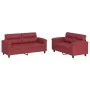 Juego de sofás con cojines 2 piezas cuero sintético rojo tinto by , Sofas - Ref: Foro24-3202365, Price: 480,54 €, Discount: %