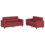 Juego de sofás con cojines 2 piezas cuero sintético rojo tinto by , Sofas - Ref: Foro24-3202365, Price: 488,43 €, Discount: %
