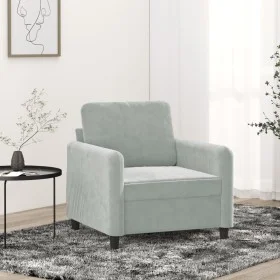 Sillón de terciopelo gris claro 60 cm by , Sofas - Ref: Foro24-359422, Price: 132,66 €, Discount: %
