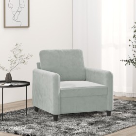 Sillón de terciopelo gris claro 60 cm by , Sofas - Ref: Foro24-359422, Price: 134,19 €, Discount: %