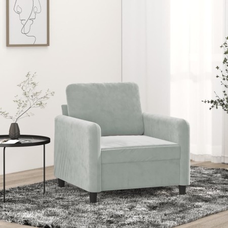 Sillón de terciopelo gris claro 60 cm by , Sofas - Ref: Foro24-359422, Price: 134,19 €, Discount: %