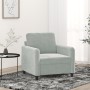 Sillón de terciopelo gris claro 60 cm by , Sofas - Ref: Foro24-359422, Price: 134,19 €, Discount: %