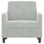 Hellgrauer Samtsessel, 60 cm. von , Sofas - Ref: Foro24-359422, Preis: 132,66 €, Rabatt: %