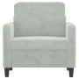 Sillón de terciopelo gris claro 60 cm by , Sofas - Ref: Foro24-359422, Price: 134,19 €, Discount: %